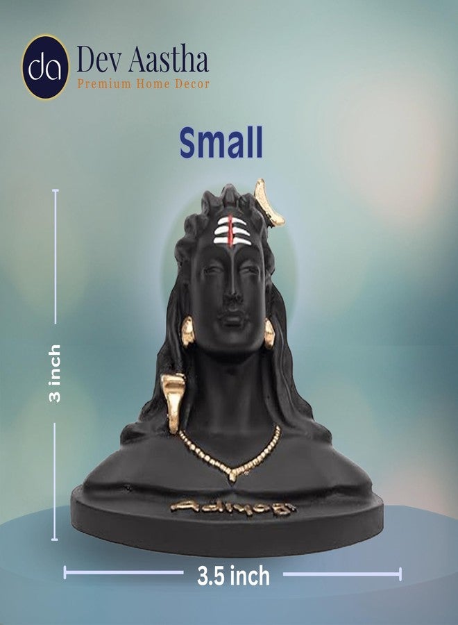 Dev Aastha Resin Small Adiyogi Shiva Statue for Car Dashboard| Adiyogi Statue for Home Decor Pooja Room Office| Mahadev Murti Lord Shiva Idol Gift for Diwali Maha Shivratri Housewarming Birthday - Image 3